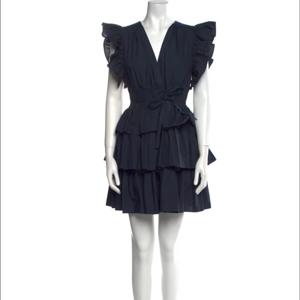 Ulla Johnson Blue Ruffled Tiered Mini dress